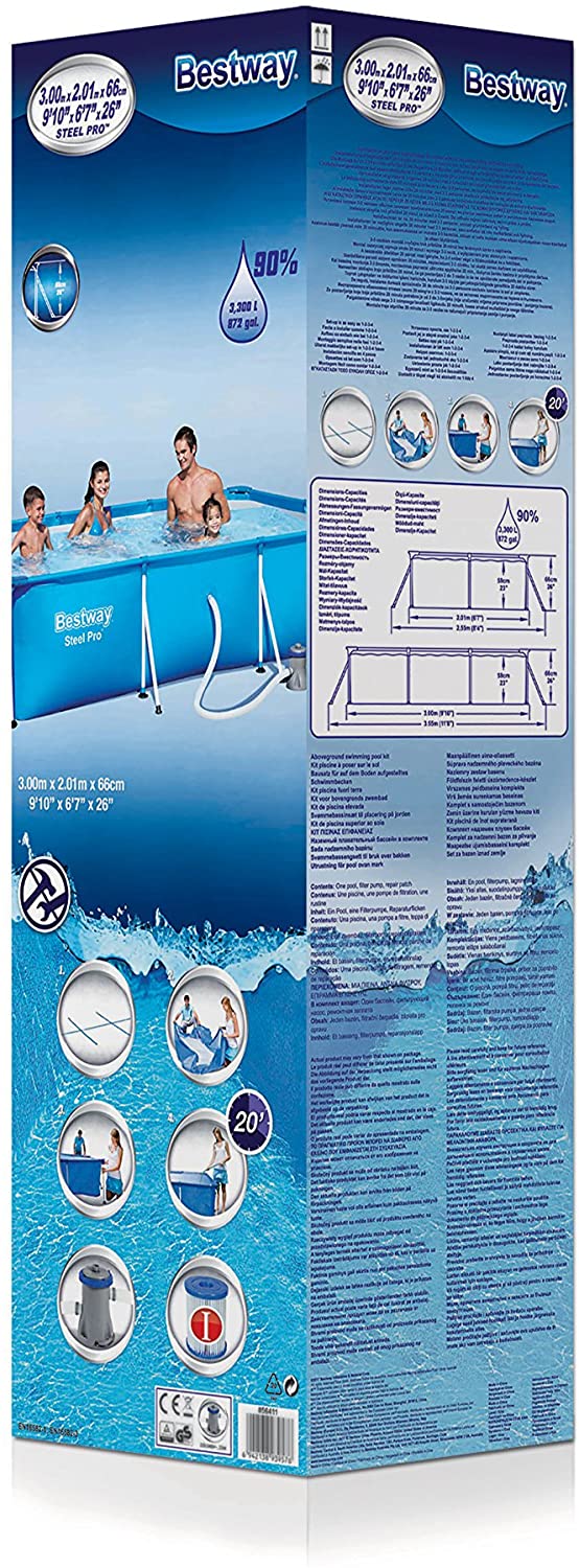 BESTWAY ‎56411 | Power Splash Steel Pro Pool Set mit Filterpumpe  300x201x66cm | Pools | KleinePreise24
