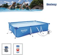 ‎‎BESTWAY ‎56411 | Power Splash Steel Pro Pool Set mit Filterpumpe 300x201x66cm